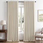 MIULEE 100% Blackout Linen Curtains 42 x 96 Inch Light Ivory 2 Panels | Thermal by MIULEE