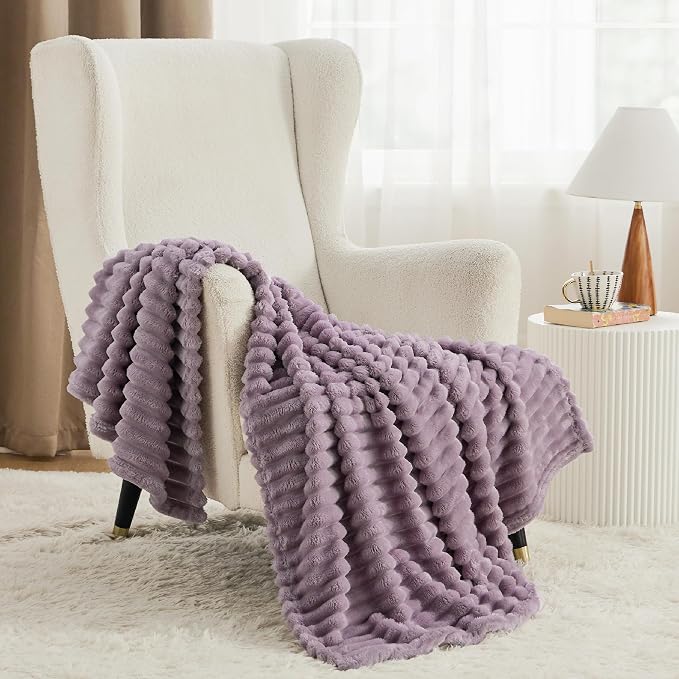 Bedsure Soft Twin XL Blanket for Bed Dorm Light Purple 66"x90" | Birthday Gifts - Image 2
