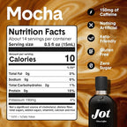 Jot Coffee Concentrate (Mocha) High Caffeine Cold Brew Coffee Concentrate Liquid for Iced Coffees, Instant Espresso, Hot or Cold Instant Coffees - Makes 14 Cups, 150mg Caffeine/Tbsp, Sugar Free