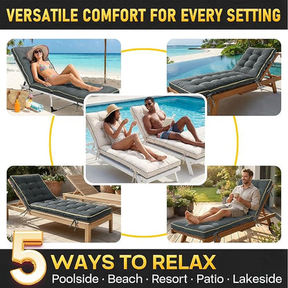 80x26 Inch Folding Chaise Lounge Cushion Quick Dry - Image 8