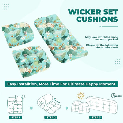 DANGHOOGY Wicker Chair Cushions, Waterproof Outdoor Loveseat Cushions - Image 6