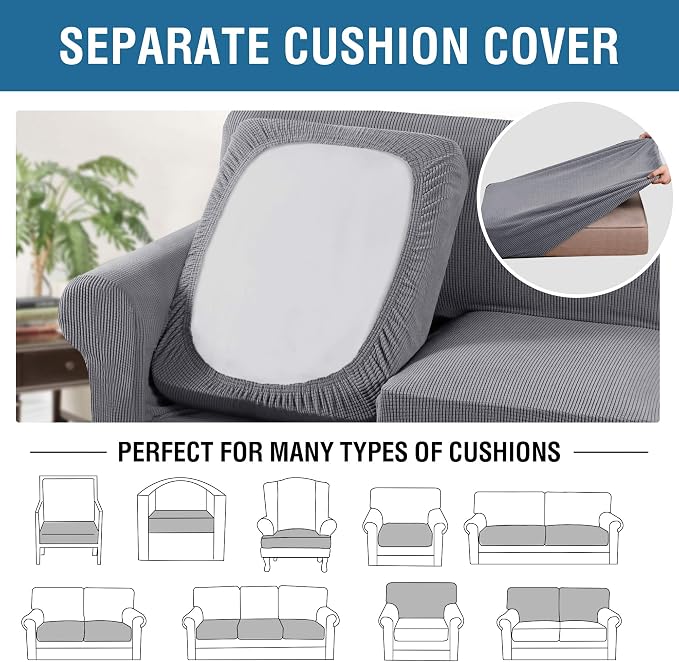 H.VERSAILTEX 3 Piece Stretch Sofa Covers - Image 5