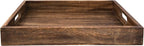 GoCraft Handmade Classic Wooden Tray – Large 16.5" Mango Wood Serving Tray with Handles – Elegant Kitchen & Dining Accessory – Ideal for Breakfast in Bed, Coffee, Tea