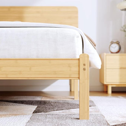 BOSRII 14in High Solid Bamboo Wood Platform King Size Bed Frame - Image 5