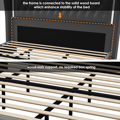 King Bed Frame 55" Tall Headboard - Image 7