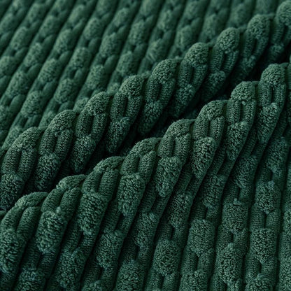Set of 4 Dark Green Decorative Throw Pillow Covers 12x20 Inch Corduroy Pillow - Image 4