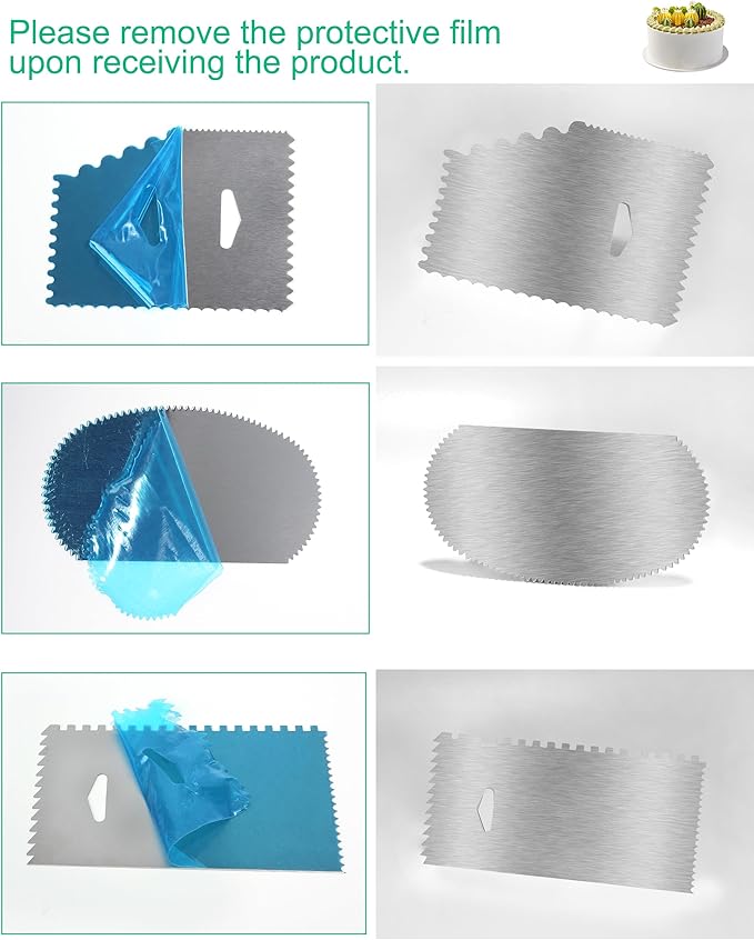 New 6pcs Cake Scraper 430 stainless Decorating Comb and Icing Smoother