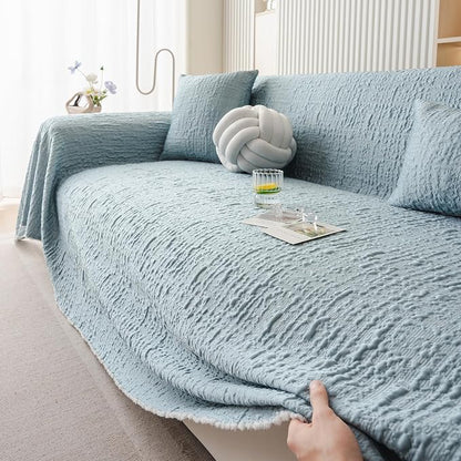 DREAMINGO Bubble Textured Cooling Sofa Cover, Ice Silk Breathable Couch Cover - Image 3