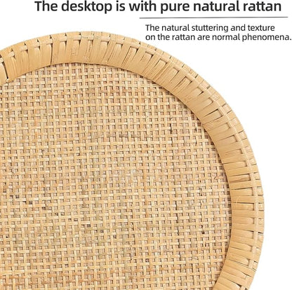 Small Side Table, Rattan Drink Table, Round Side Table - Image 8