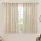 Linen Semi Sheer Curtains 48 Inch by LAMIT