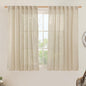 Semi Sheer Linen Curtains 45 Inches Long 2 Panels by LAMIT