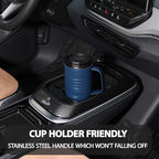 HAUSHOF 24 oz Travel Mug with Handle, Stainless Steel Vacuum Insulated Coffee Travel Mug, Double Wall with Leakproof Lid, BPA Free