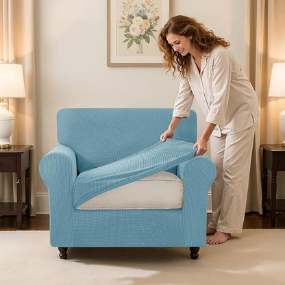 SUBRTEX 3 Pieces Stretch Sofa Slipcover Sets Couch Cover Sets Backrest Cushion - Image 4
