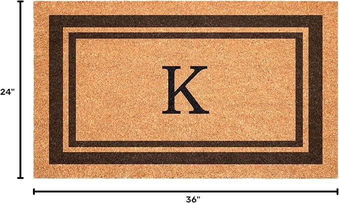 Calloway Mills 152982436K Brown Border 24" x 36" Monogram Doormat - Image 3
