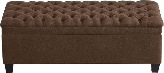WUTUTUEE 50" Fabric Storage Ottoman Bench, Upholstered Rectangle End of Bed by WUTUTUEE