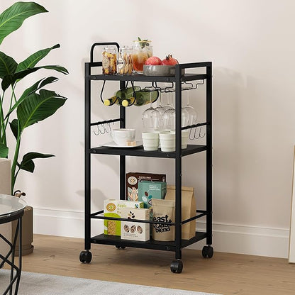 Bar Cart for The Home, 3 Tier Kitchen Carts - Image 3