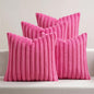MIULEE Faux Fur Plush Decorative Throw Pillow Covers 20x20, Hot Pink | Set of 4 by MIULEE