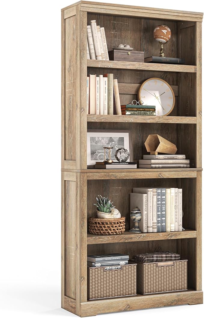 LINSY HOME 5-Shelf Bookcase, Bookshelves Floor Standing Storage Shelves 68 in by LINSYHOME