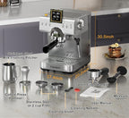 Espresso Machine 20 Bar with Steam Milk Frother, Stainless Steel Espresso maker with LED Display | Cold Brew & Hot Coffee Maker, Professional Cappuccino Expresso Machine for Home and Office