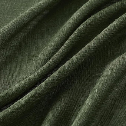 MIULEE Olive Green Linen Curtains 52x102 Inch Length 2 Panels - Image 4