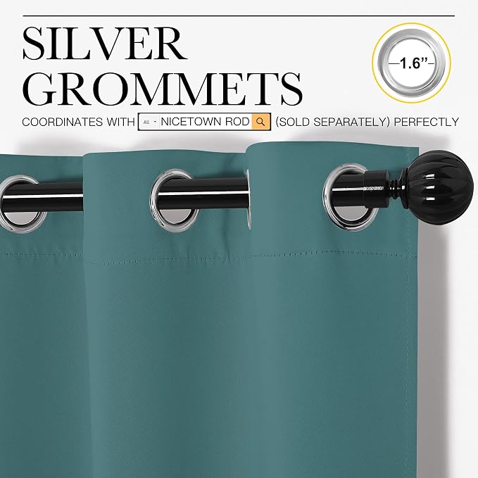 NICETOWN Thermal Insulated Solid Grommet Blackout Curtains/Drape - Image 3