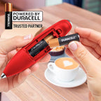 Zulay Kitchen Powerful Milk Frother Wand With 4 AA Duracell Batteries - Ultra Fast Handheld Drink Mixer - Electric Whisk Foam Maker for Coffee, Lattes, Cappuccino, Matcha & Creamer -