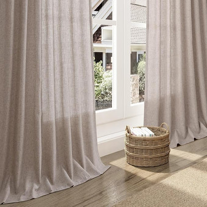 Brownish Grey Linen Curtains 120 Inch Extra Long - Image 6