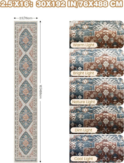 Washable Runner Rug 2.5x16, Non-Slip Long Kitchen Rugs, Soft Hallway Runner - Image 2