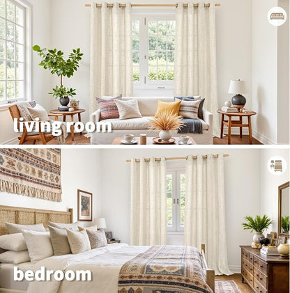 YoungsTex 90 Inch Length Linen Curtains - Image 2