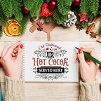 Christmas Stencils for Painting 12" Large Farmhouse Christmas Stencils for Crafts Reusable Santa Hot Coca Candy Cane Holiday Drawing Templates for Wood Fabrics Porch Hanger Winter Decor(XMS Rustic 9p)