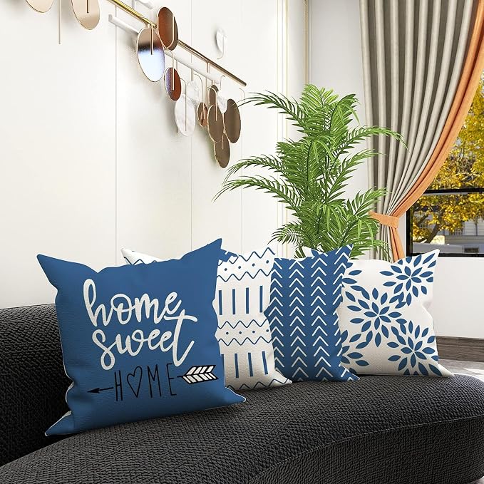 YCOLL Pillow Covers 20x20 Set of 4, Modern Sofa Throw Pillow Cover, Decorative - Image 5