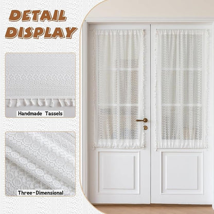 Sutuo Home White French Door Curtains 72 Inches Long - Image 2