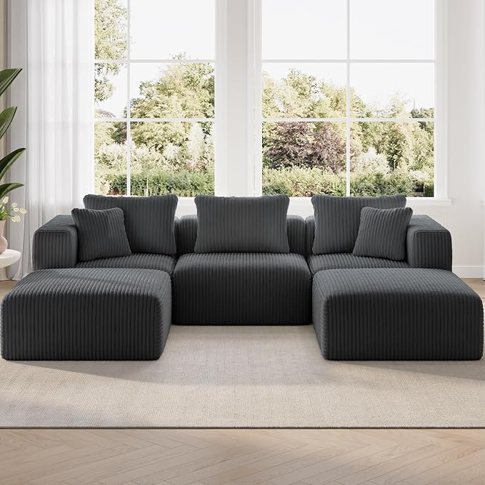 Novilla 106" Modular Sectional Sofa, Modern Cloud Sectional Couch by Novilla