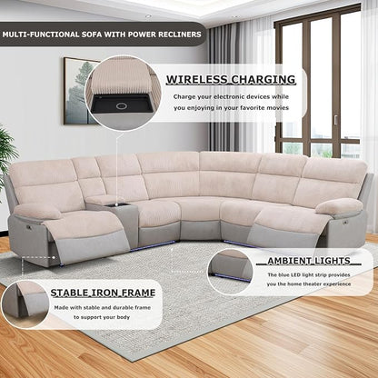Power Recliner Sectional Sofa, Sectional Couch - Image 3