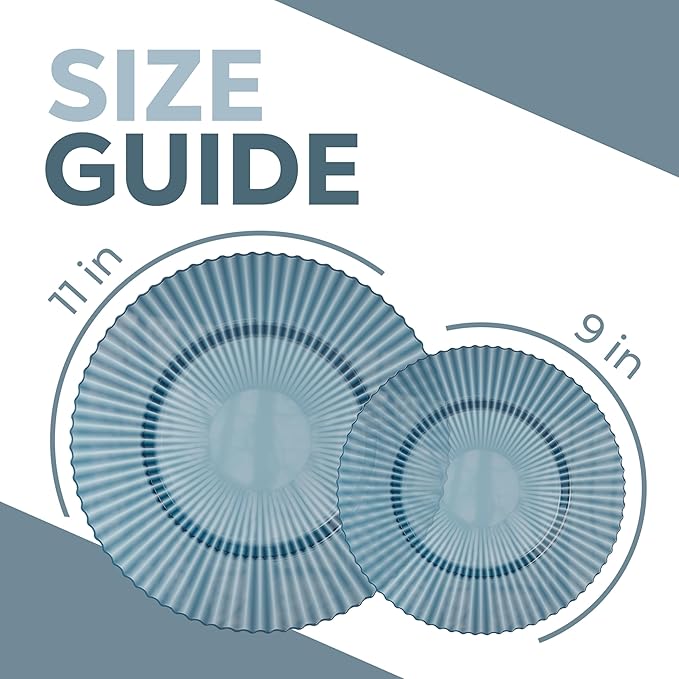 Exquisite 80 Piece Plastic Disposable Plates Set For 40 Guests I 20 X 9 Inch & 40 X 11 Inch Disposable Plastic Plates | Color: Blue | Great for Weddings Parties And Formal Occasions