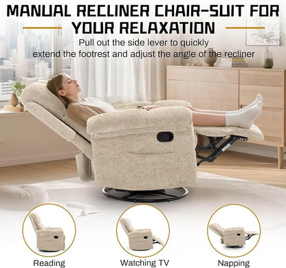 Korser Recliner Chair, Small Rocker Recliner Chair - Image 4