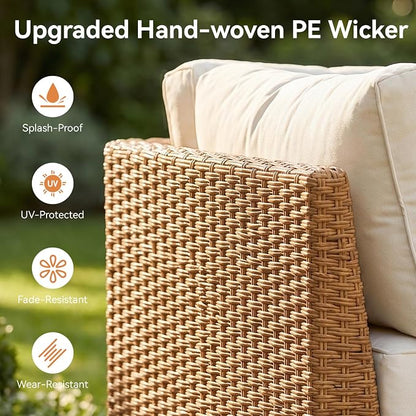 Aoxun 5-Piece Patio Furniture Set, Wicker Outdoor Furniture - Image 8