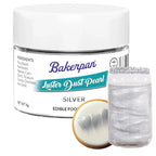 Bakerpan Pearl Luster Dust Edible, Silver Edible Glitter for Cocktails, 4 Grams Edible Glitter for Cake Decorating, Cookies, Chocolates and Candies, Drinks (Made in USA)