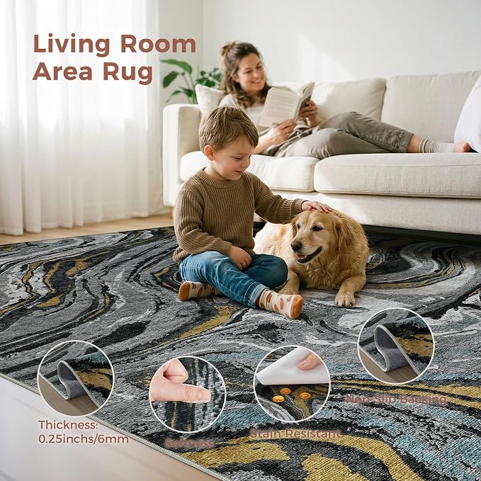 DMOYEST 7x9 Area Rug for Living Room - Image 2