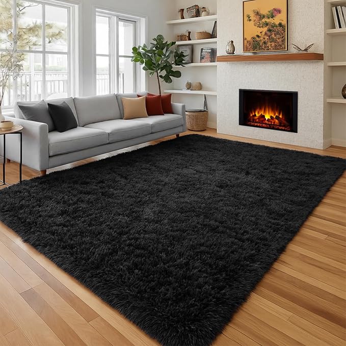 6x9 Ft Fluffy Bedroom Rugs, Fuzzy Shaggy Carpet, Indoor Plush Nursery Rugs by PAGISOFE