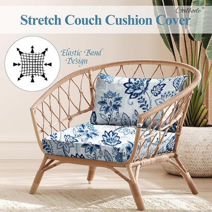 CALBODE 8pcs Floral Printed Stretchy Sofa Cushion Covers - Image 3