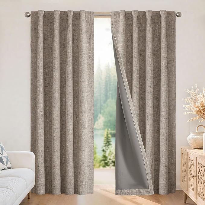 Joydeco 100% Blackout Curtains for Bedroom by JOYDECO