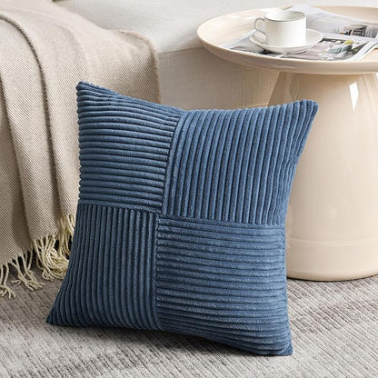 Fancy Homi 2 Packs Dusty Blue Decorative Throw Pillow Covers 22x22 Inch - Image 2