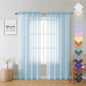 Sky Blue Sheer Curtains 72 Inches Length 2 Panels, Lightweight Dual Rod Pockets by Lecloud