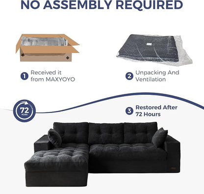 MAXYOYO 104" L Shaped Modular Sectional Sofa - Image 8
