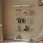 Display Cabinet with Glass Door and Lock, 4-Shelf Curio Cabinets with 5mm by glassdisplaycabinet