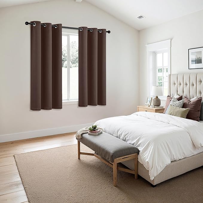 MIULEE Blackout Curtains for Bedroom 2 Panels 40 x 54 Inch Long Dark Brown | - Image 6