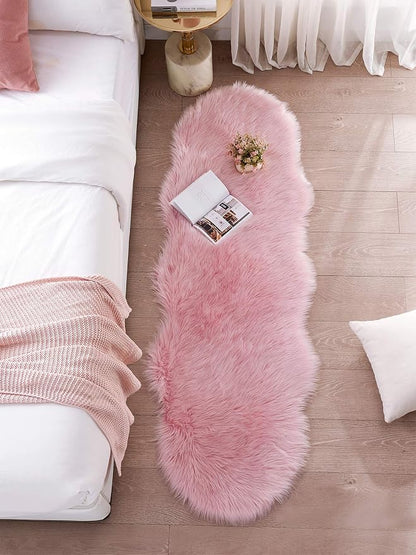 SERISSA 2x6 Fluffy Pink Faux Fur Area Rug - Image 2