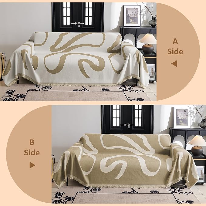 MYSKY HOME Couch Cover for 3 Cushion Couch Sofa Cover, Super Soft Boho Couch - Image 3