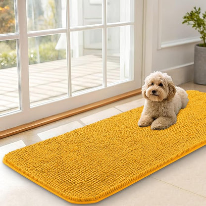 OLANLY Dog Door Mat for Muddy Paws 47x17, Super Absorbent Chenille Mud Mat | by OLANLY